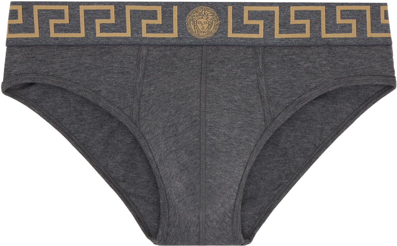 Boksarice Versace Three-Pack Briefs With Greca Border Siva | AU10327_1A10011, 1