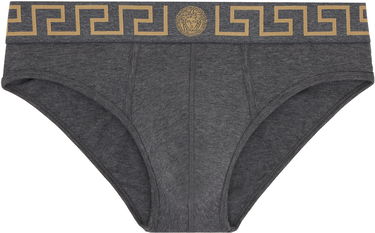 Boksarice Versace Three-Pack Briefs With Greca Border Siva | AU10327_1A10011, 1