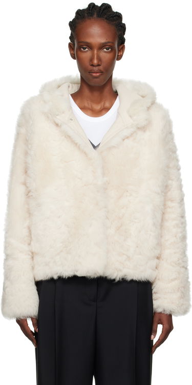 Jakna Yves Salomon Yves Salomon Short Hooded Shearling Jacket Bela | 26W25WYV62461TOSX, 0