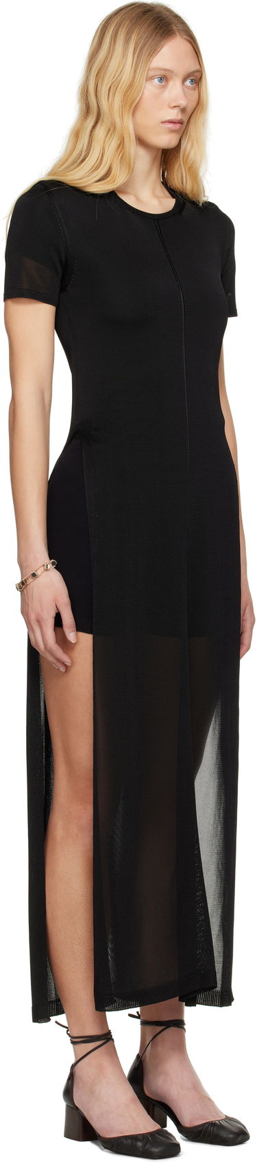 Obleke LEMAIRE Lemaire Column Slits Midi Dress Črna | DR1104 LK1037, 1