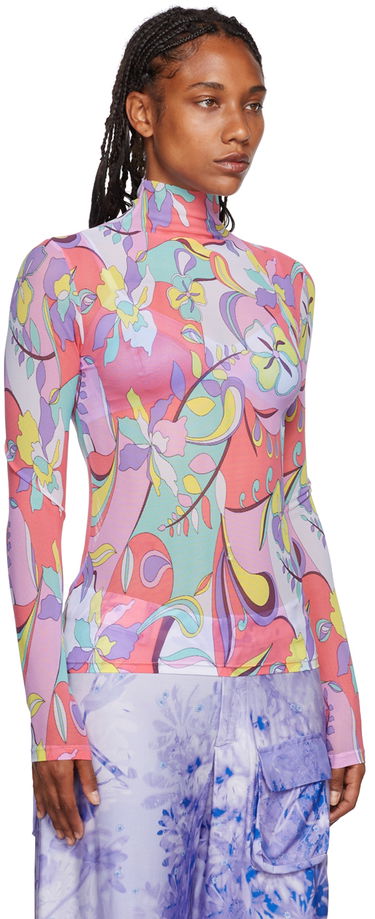 Pleteni pulover Collina Strada Collina Strada Cardio Nova Print Turtleneck Top Roza | XX3340 DEADSTOCK MESH, 1