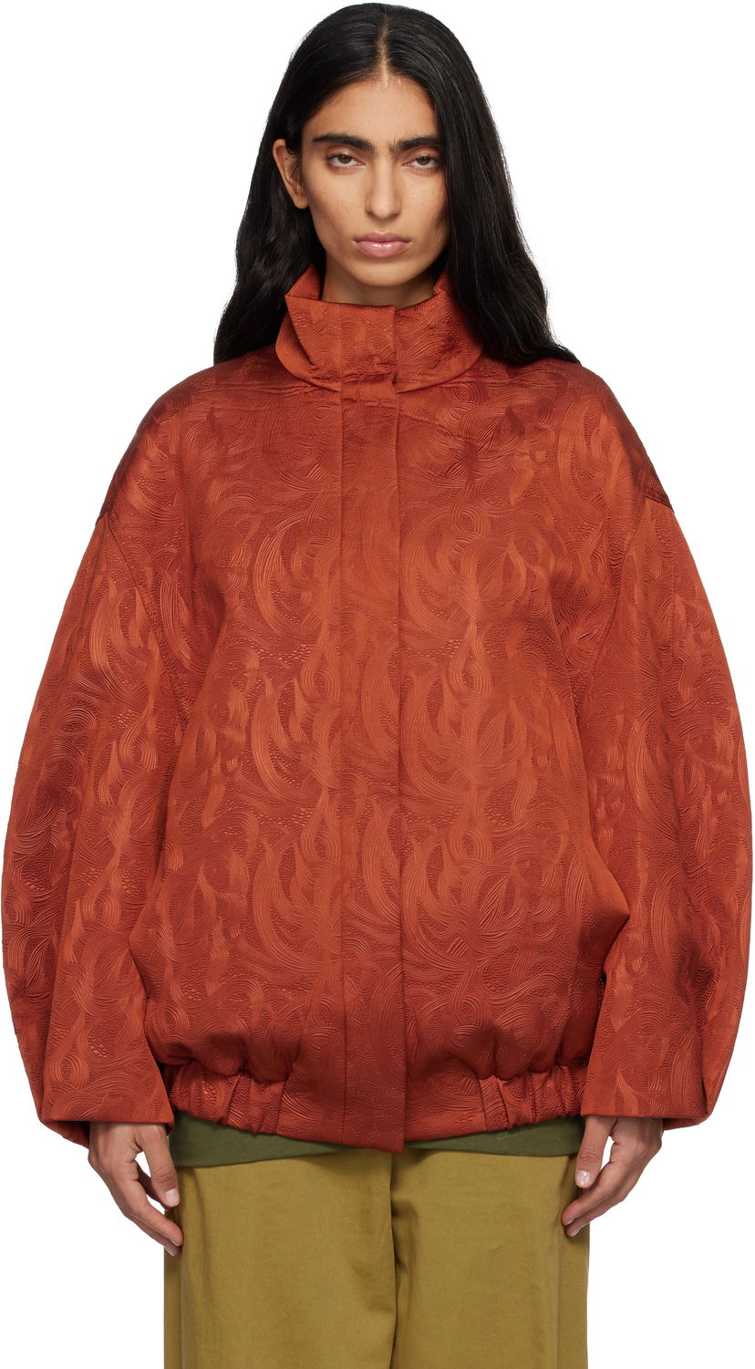 Jakna Dries Van Noten Dries Van Noten Matelassé Funnel Neck Jacket Oranžna | 252-010500-2162