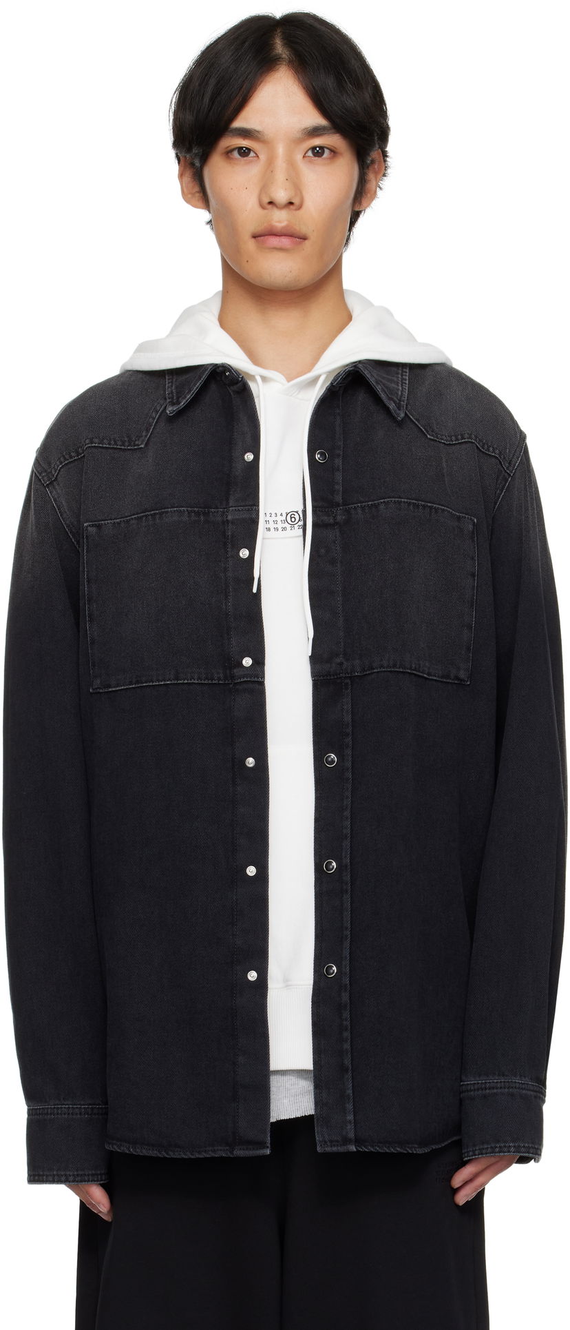 Srajce Maison Margiela MM6 Maison Margiela Long Sleeve Denim Shirt Črna | SH0DT0031 M30011