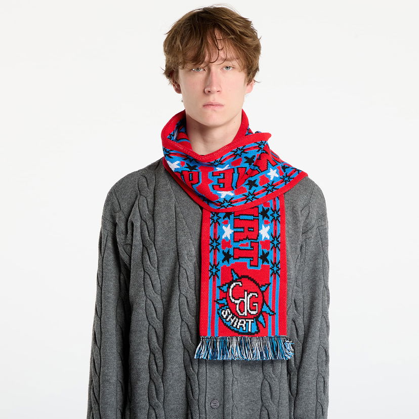 Šala Comme des Garçons Comme des Garçons SHIRT Graphic Knit Scarf Večbarvna | FP-K401-W25 Blue