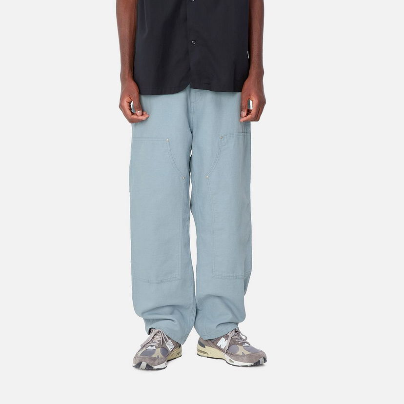 Cargo hlače Carhartt WIP Double Knee Relaxed Fit Work Pants Modra | I033580_9