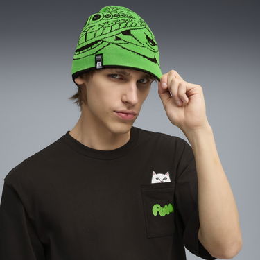 Beanie Puma PUMA x RIPNDIP Knitted Beanie with Graphic Print Črna | 026596_01, 2
