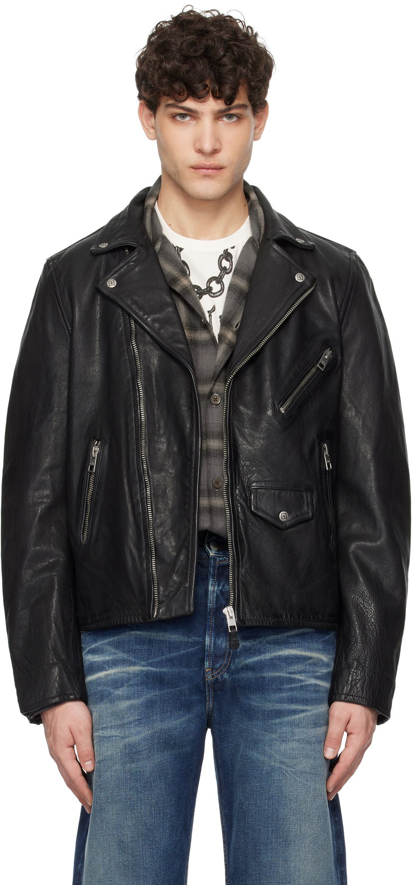 Jakna Ksubi Ksubi Eagle Leather Jacket Črna | MPS25JK005