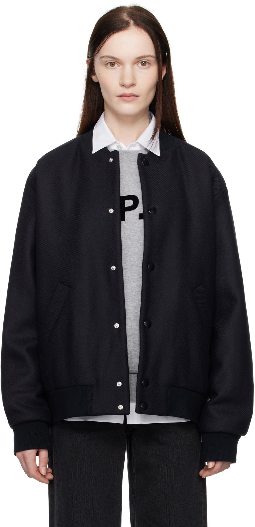 Bomber jakna A.P.C. Wool Bomber Jacket Mornarica | WVBDE-M02974