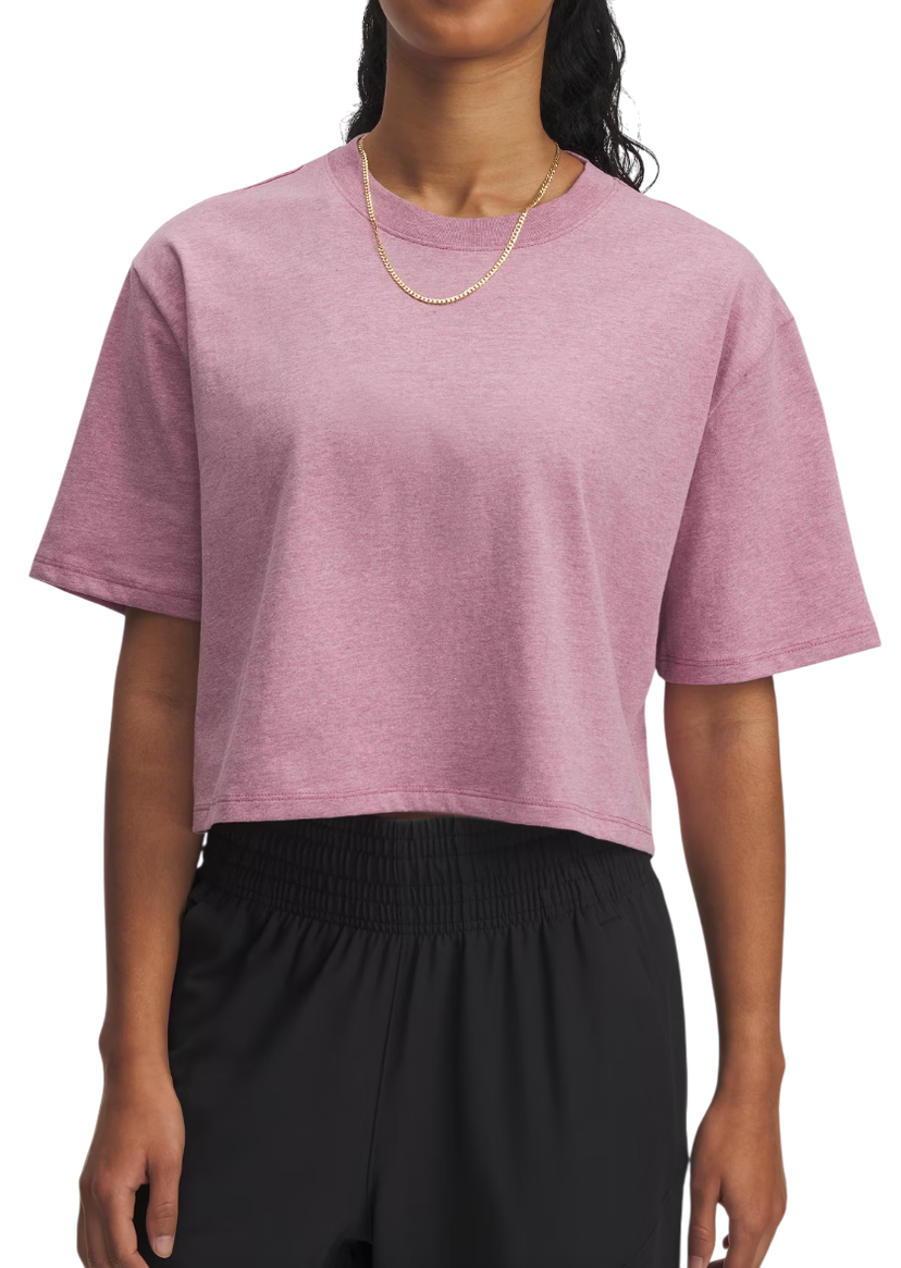 Krop-top Under Armour Under Armour Rival Short Sleeve T-Shirt Roza | 1389721-659