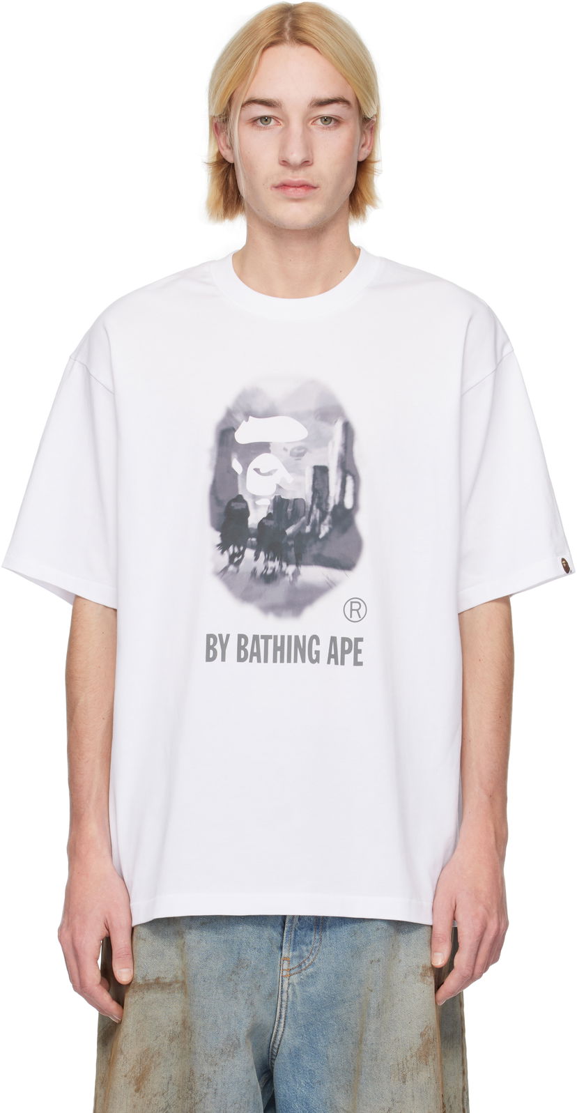 Majica BAPE Painting Relaxed Fit Graphic T-Shirt Bela | 001TEK801305M