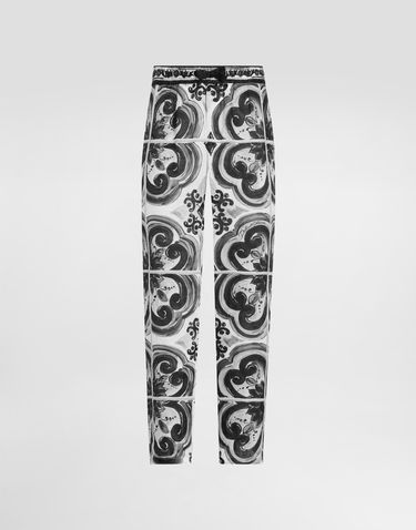 Hlače Dolce & Gabbana Dolce & Gabbana Majolica-Print Linen Trousers Večbarvna | GV4LHTFP4M8IU3TN, 0