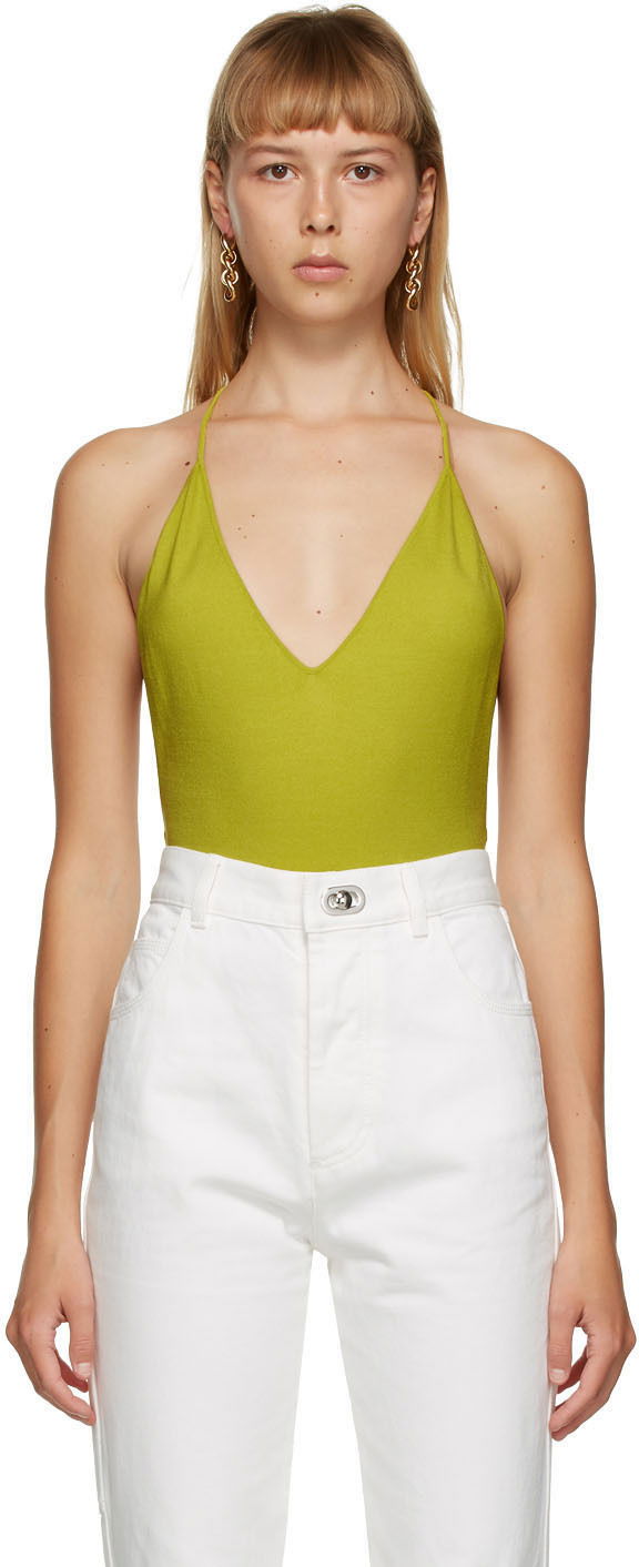 Bodi Bottega Veneta Green Cashmere Bodysuit Zelena | 638604 V07L0