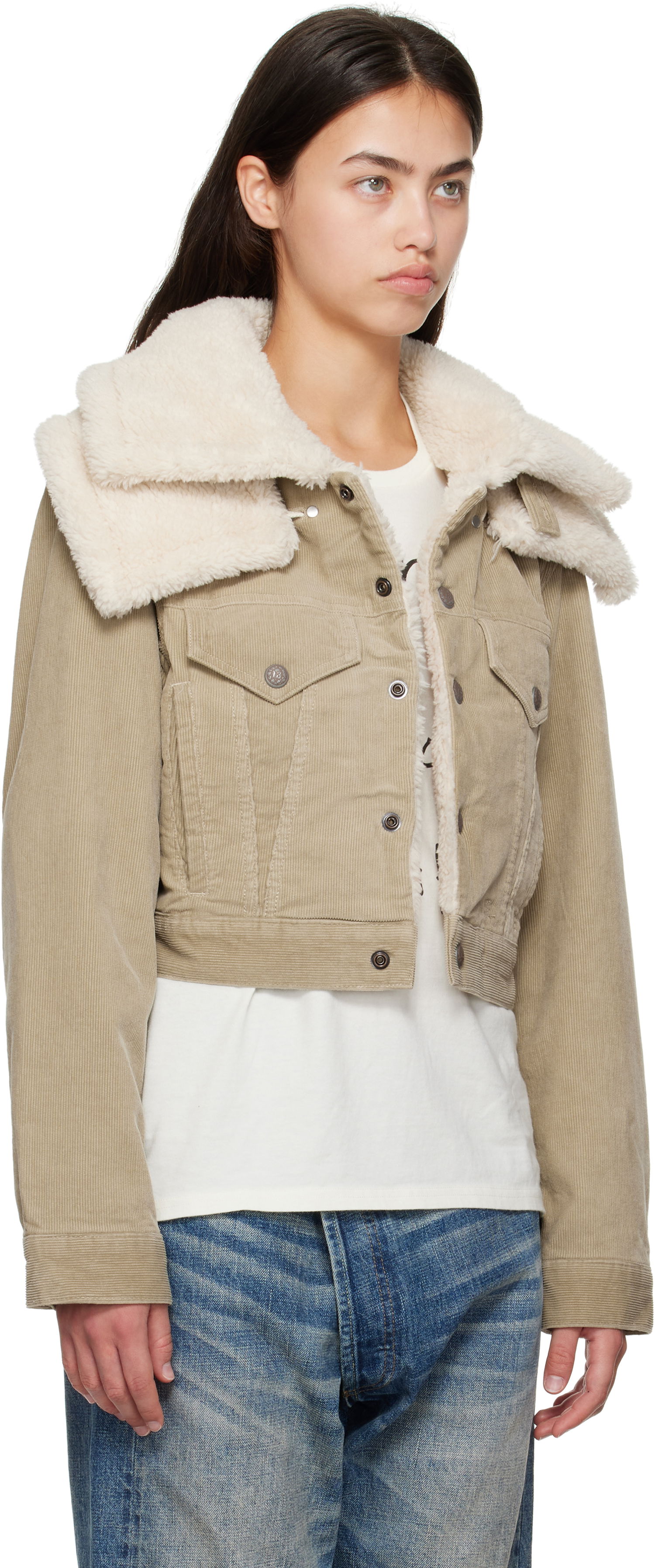 Jakna R13 R13 Sherpa Trucker Jacket Bež | R13WD181-D333A, 1