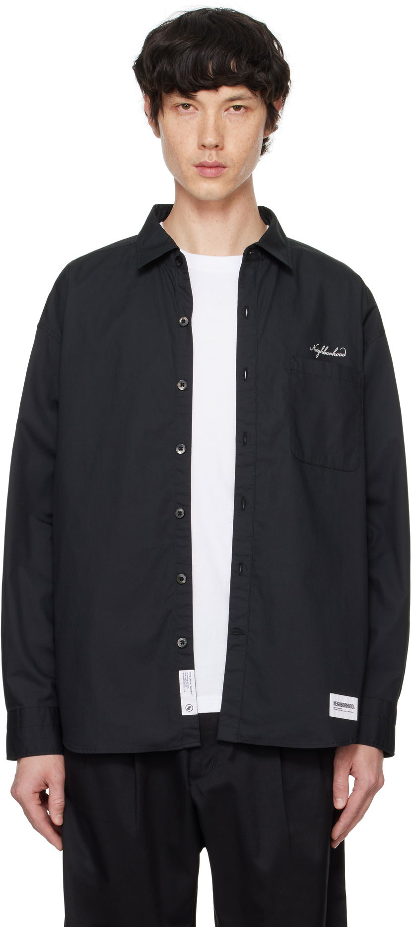 Srajce Neighborhood Shirt Long Sleeve Črna | 242SPNH-SHM01