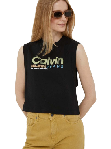Majica brez rokavov CALVIN KLEIN Jeans Logo Tank Top Črna | J20J221359