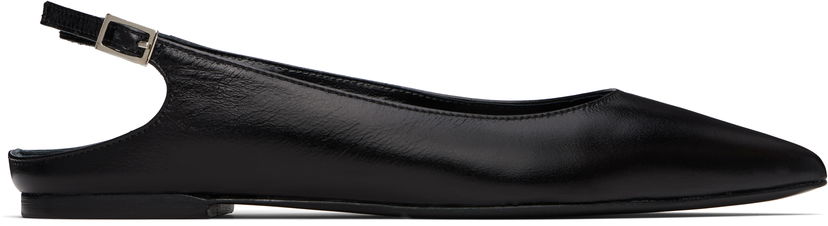 Modni dodatki BY FAR BY FAR Koyna Creased Calf Leather Ballerina Flats Črna | MWFFC026CL034BK001PL