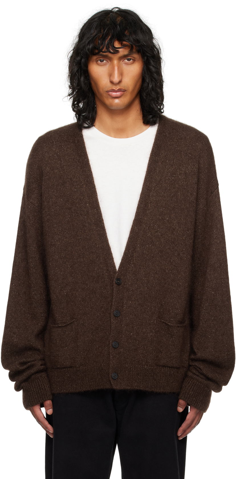 Pleteni pulover The Row Howser Knit Cardigan Rjava | 516-Y872