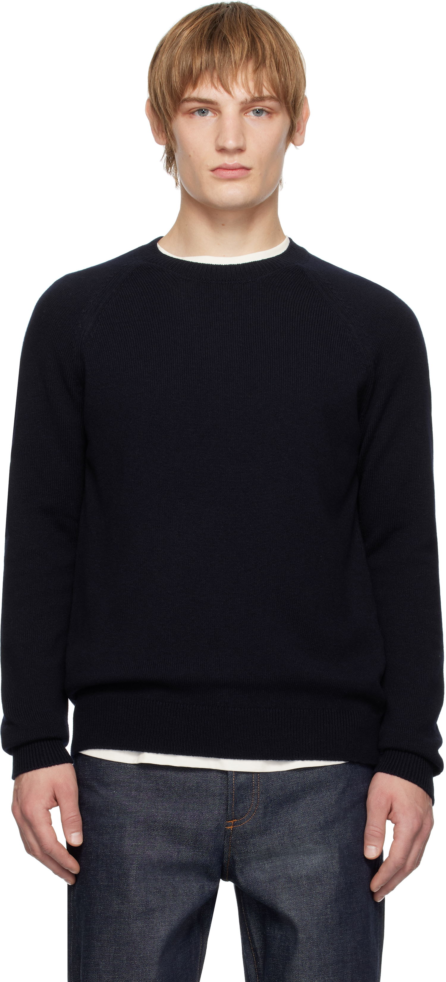 Pleteni pulover A.P.C. Pierre Knit Sweater Mornarica | WVBDN-H23140, 0