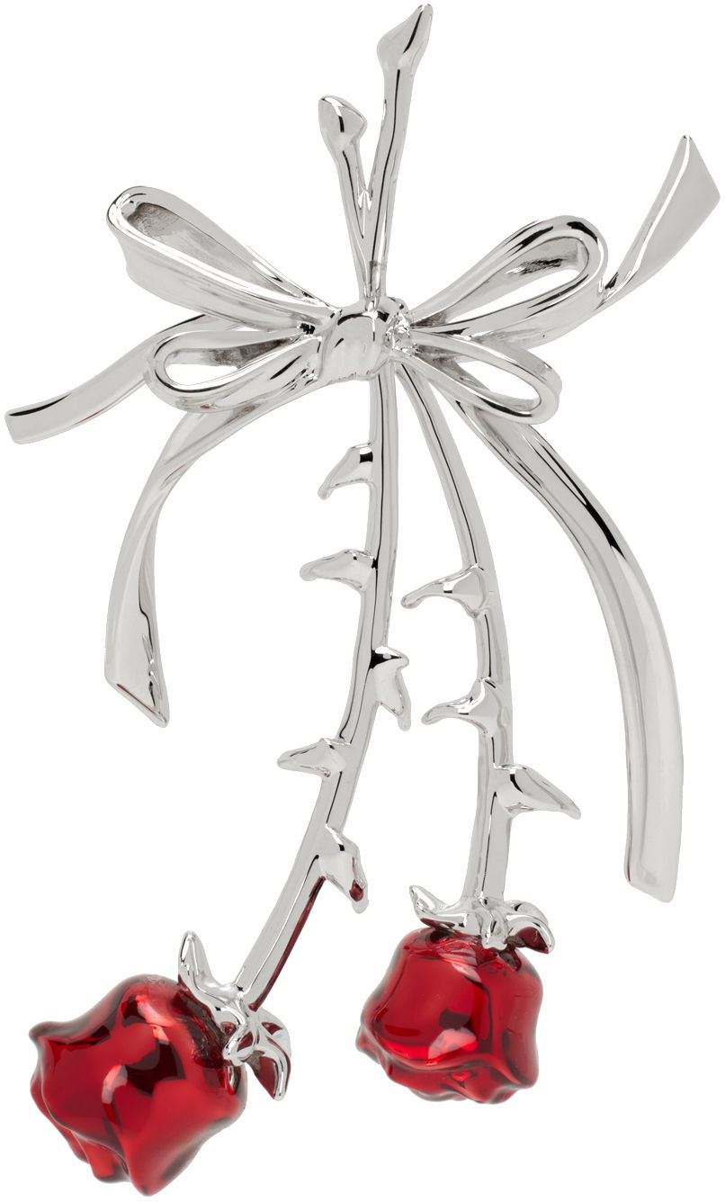 Uhani SHUSHU/TONG YVMIN Edition Double Rose Bow Earring Rdeča | 22326RED00DR