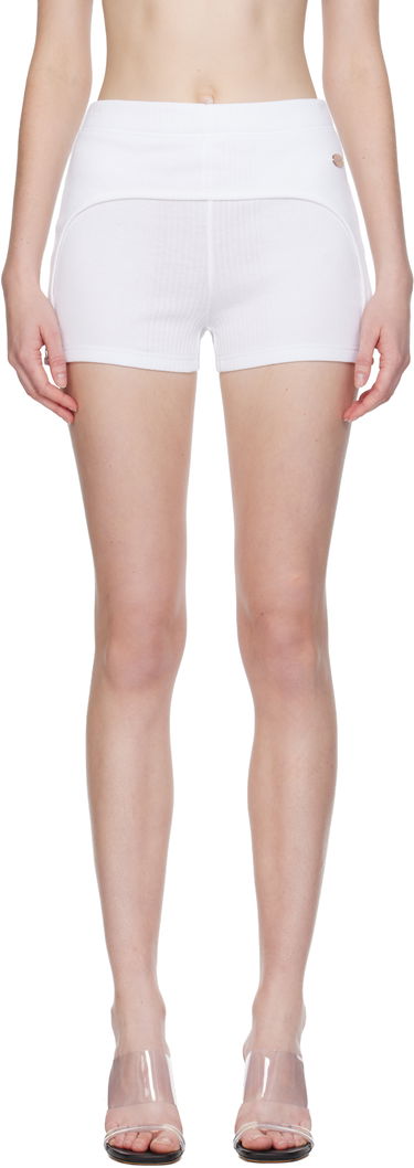 Kratke hlače Jean Paul Gaultier 'The Garter' Ribbed Knit Mini Shorts Bela | 25/04-W-TR038-J014-01, 0
