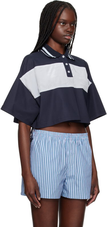 Krop-top We11done We11done Color Block Cropped Polo Mornarica | WD-BL1-25-132-W-NV, 1