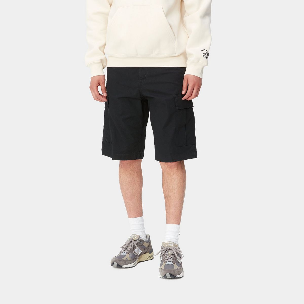 Kratke hlače Carhartt WIP Regular Cargo Short "Black rinsed" Črna | I028246_89_02, 1