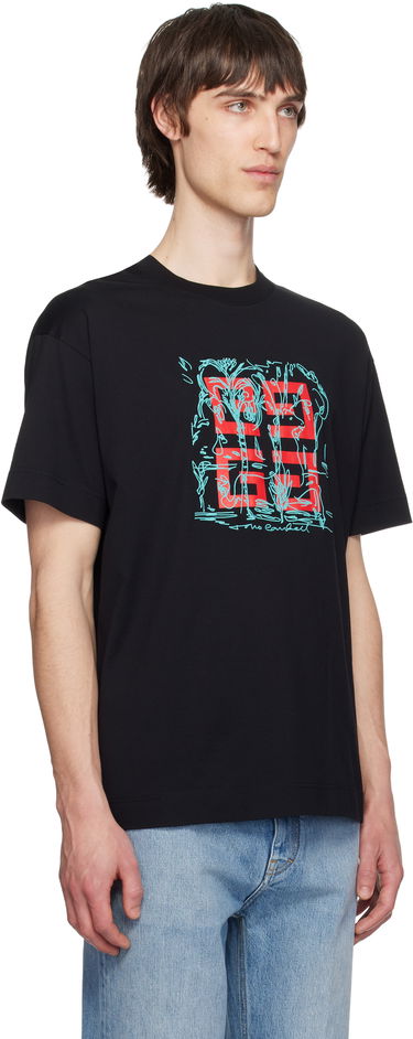 Majica Givenchy Givenchy 4G Sketch Print Regular Fit T-Shirt Črna | BM71MG3YQD001, 1