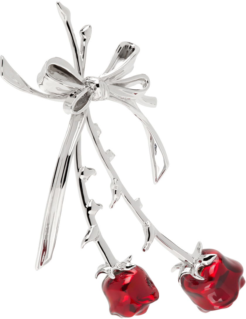 Uhani SHUSHU/TONG SHUSHU/TONG YVMIN Edition Double Rose Bow Earring Rdeča | 22326RED00DL, 1