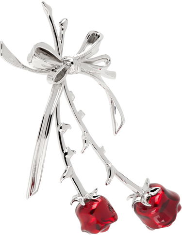 Uhani SHUSHU/TONG SHUSHU/TONG YVMIN Edition Double Rose Bow Earring Rdeča | 22326RED00DL, 1