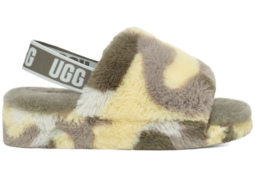 Superge in čevlji UGG Fluff Yeah Slide Camopop Moss Green W Zelena | 1144750-MSG