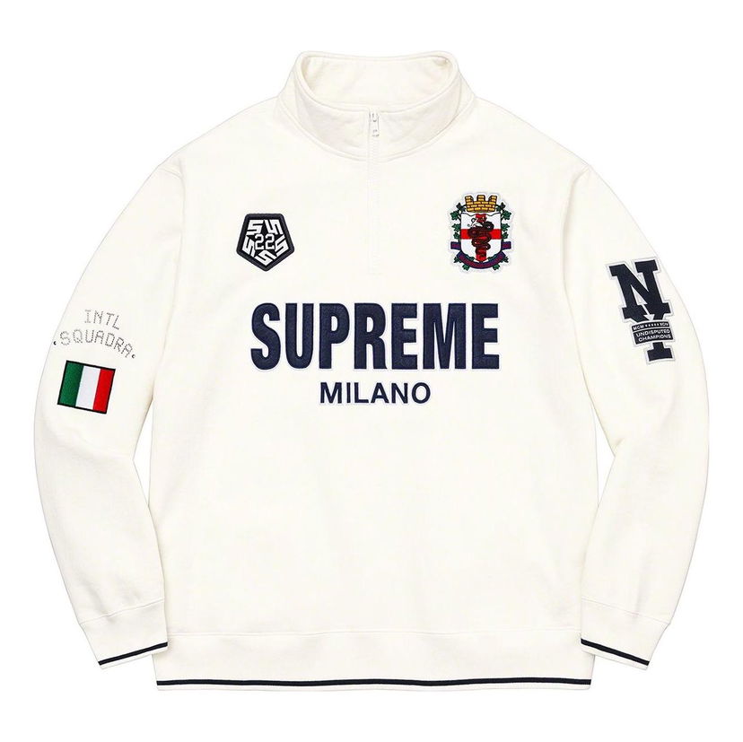 Pleteni pulover Supreme {Supreme} Milano Half-Zip Pullover Bela | SUP-FW22-566