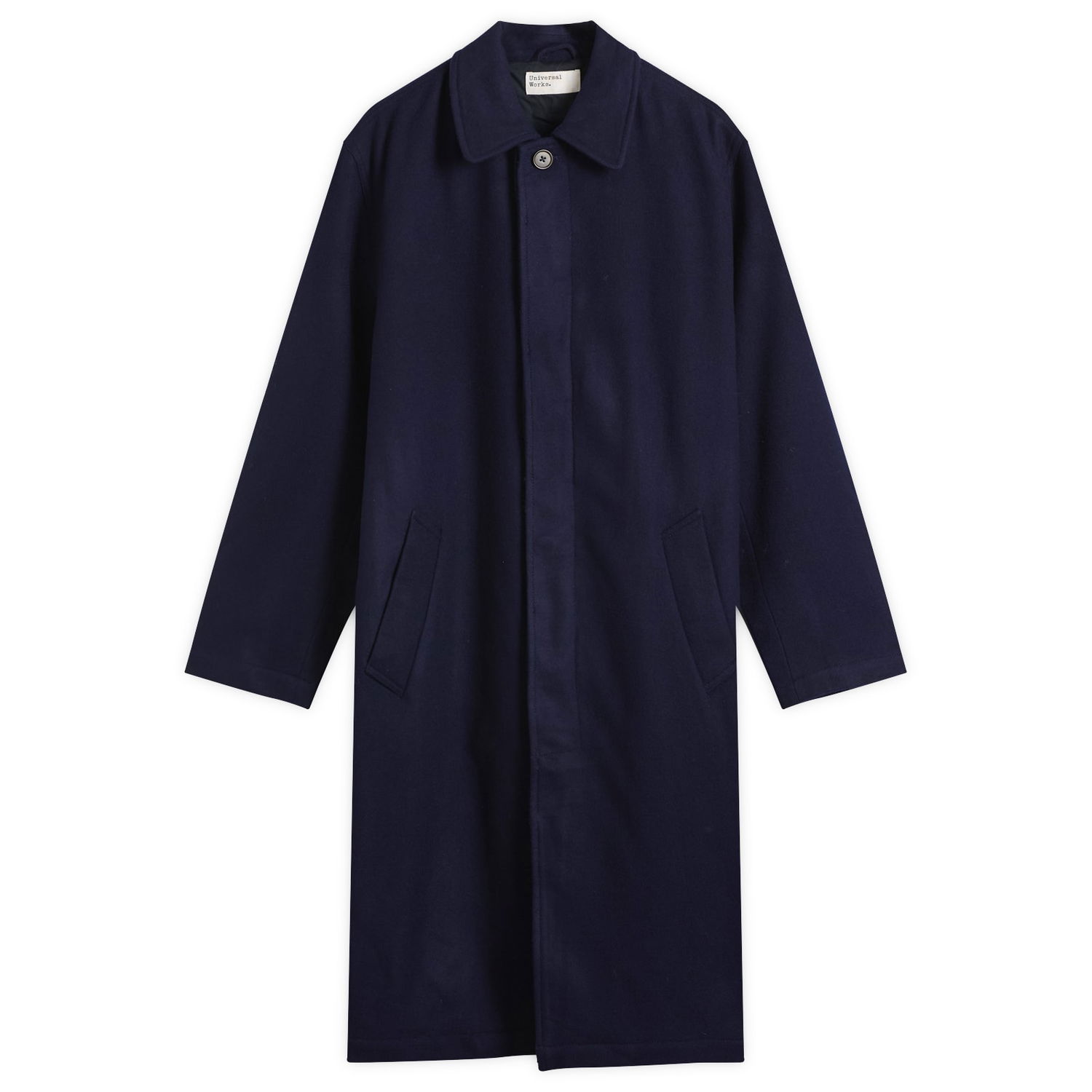 Plašči Universal Works Mowbray Wool Mac Coat, Size Small Mornarica | 33104-NVY, 0