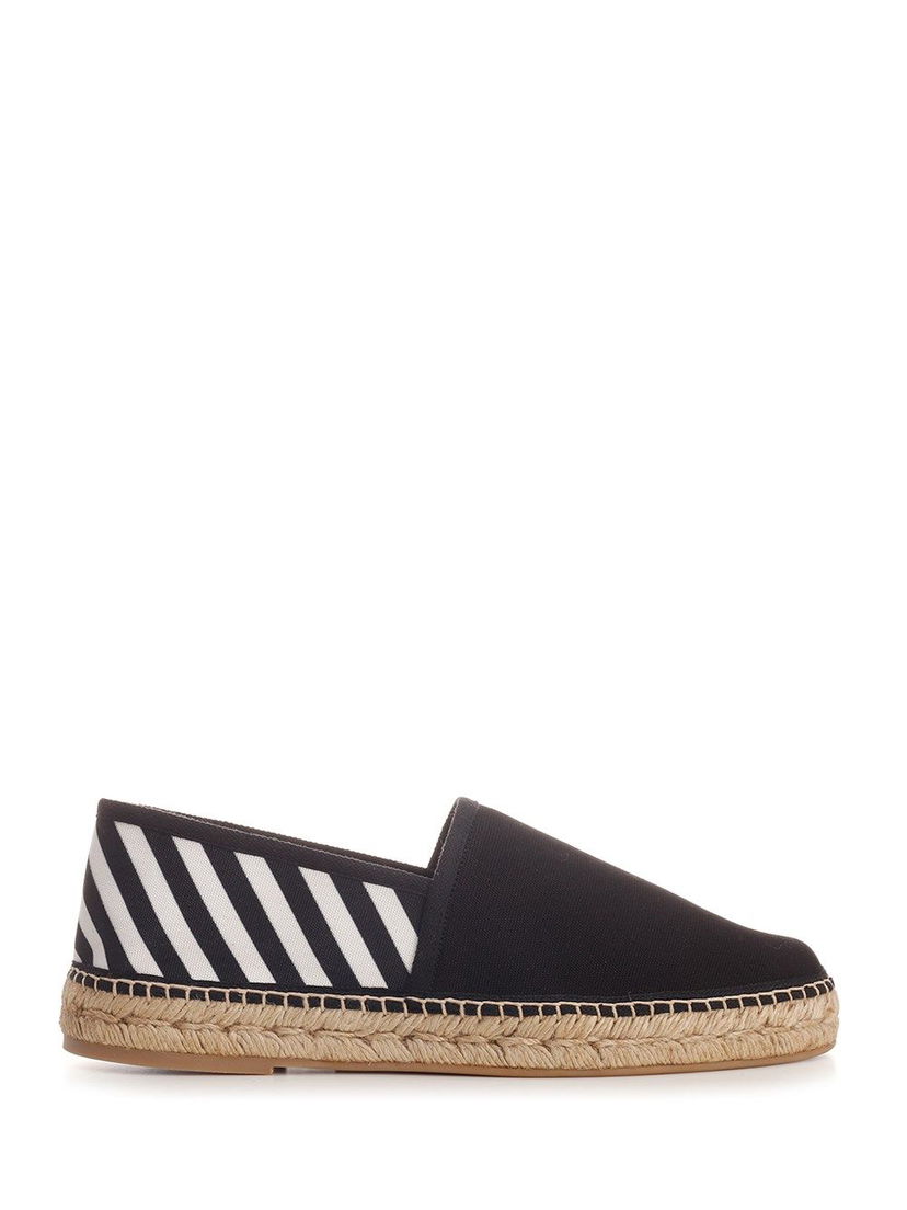 Superge in čevlji Off-White Diagonal Striped Canvas Espadrilles Črna | OMIB002S21FAB0011001