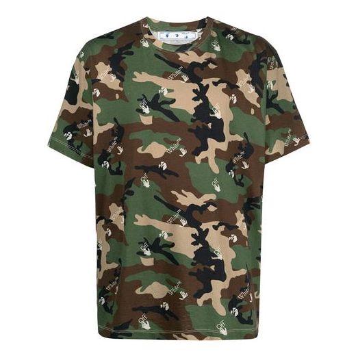Majica Off-White Camouflage Hands Pattern Loose Fit T-Shirt Zelena | OMAA038S21JER0165600