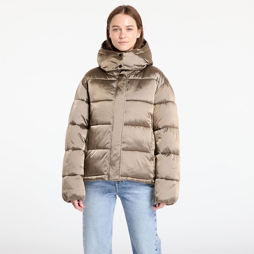 Puhovka CALVIN KLEIN Shiny Satin Puffer Jacket Brindle Bež | J20J224616 PAV