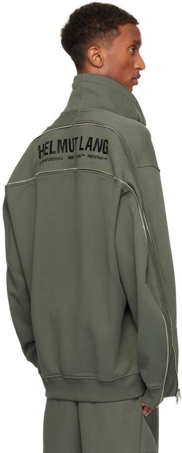 Pulover Helmut Lang Helmut Lang Suitcase Quarter-Zip Sweatshirt Zelena | O06HM501, 3