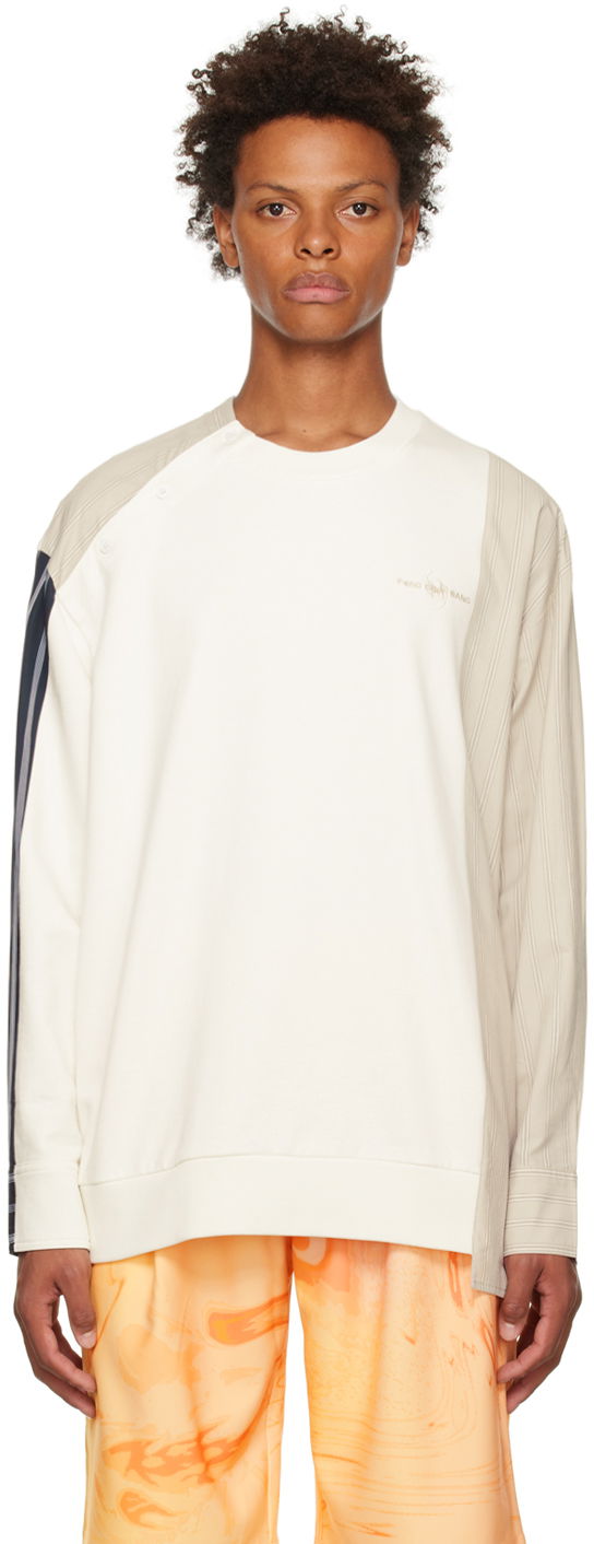 Pulover Feng Chen Wang Feng Chen Wang Paneled Sweatshirt Bela | FMF14SS03