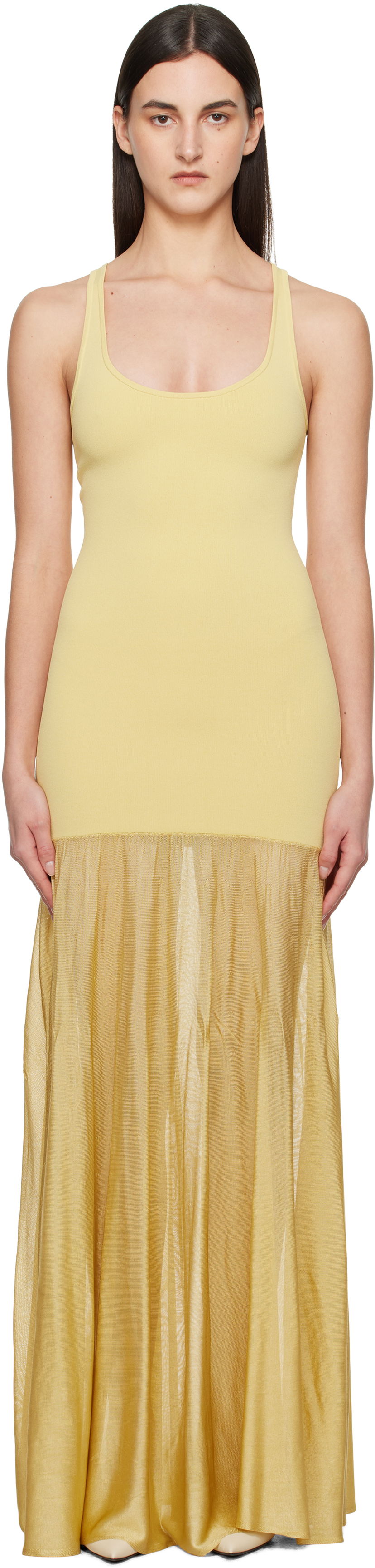 Obleke TOTEME TOTÊME Tank Maxi Dress Rumena | 251-WRD0180-YA0138