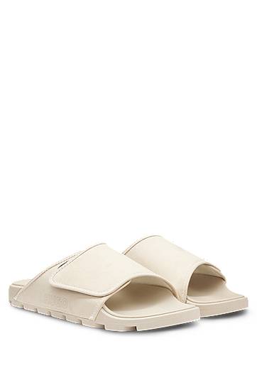 Modni dodatki BOSS Faux-Suede Slides Bela | 50548704, 0