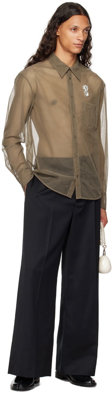 Srajce Simone Rocha Simone Rocha Sheer Embellished Shirt Zelena | 5289TB 0069, 3