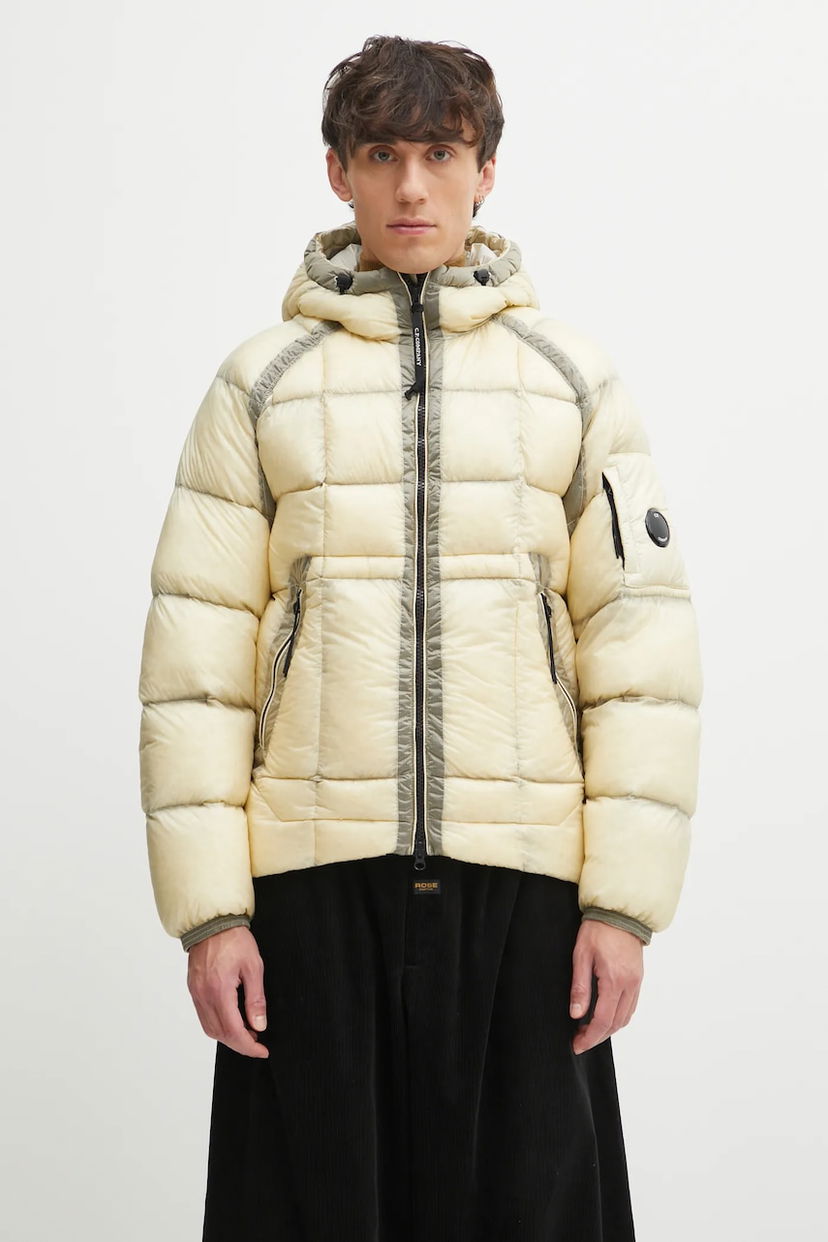 Puhovka C.P. Company Winter Hooded Quilted Down Puffer Jacket with Contrast Trim Bež | 19CMOW702A110416A