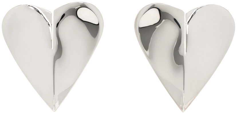 Uhani Alaïa Silver Heart Earrings Kovinski | AA2B067LA006