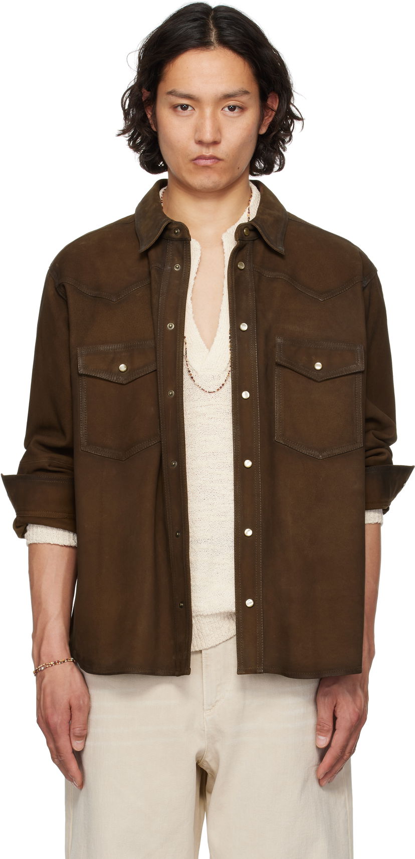 Srajce ISABEL MARANT Isabel Marant Adrian Suede Shirt Rjava | CH0241HA-C2B01H