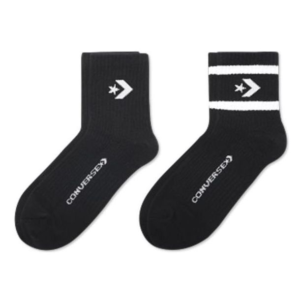 Nogavice Converse Core Twin Pack Mid-Crew Quarter Socks Črna | 10021594-A02