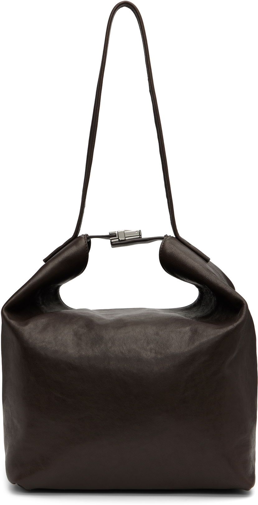 Torbica BY FAR BY FAR Maxi Bea Creased Leather Bag Rjava | MWBSB054LL034BR054PL