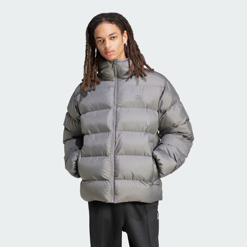 Puhovka adidas Performance Tonal Hooded Puffer Jacket Siva | IY3398