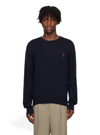 Pleteni pulover AMI Sweater Mornarica | HKS111.KN0025
