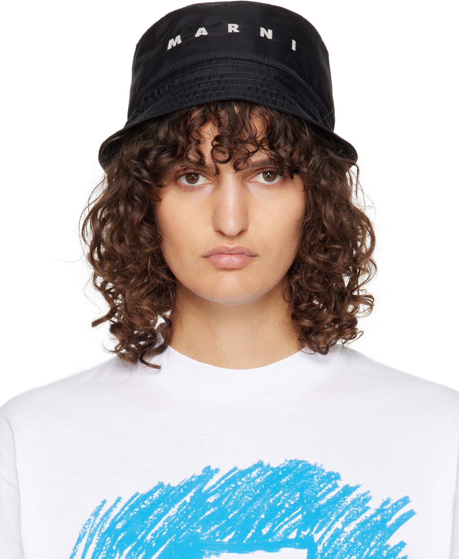 Klobuk Marni Embroidered Logo Bucket Hat Črna | CLZC0110SW UTN923, 0