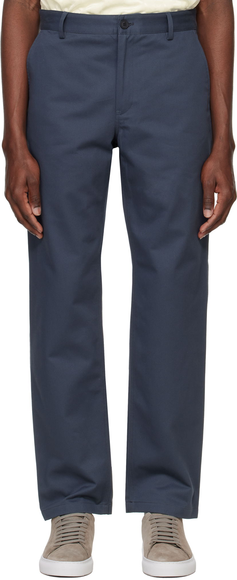 Hlače MAISON KITSUNÉ Maison Kitsuné Casual Chino Trousers Modra | OM01101WW9043