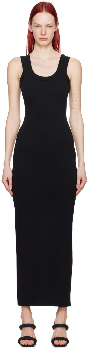 Obleke Alexander Wang Alexander Wang Embossed Maxi Dress Črna | 4CC2246251